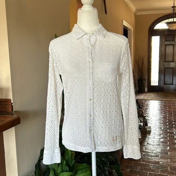 Odd Molly eyelet button up top sz 0 - Picture 2 of 13